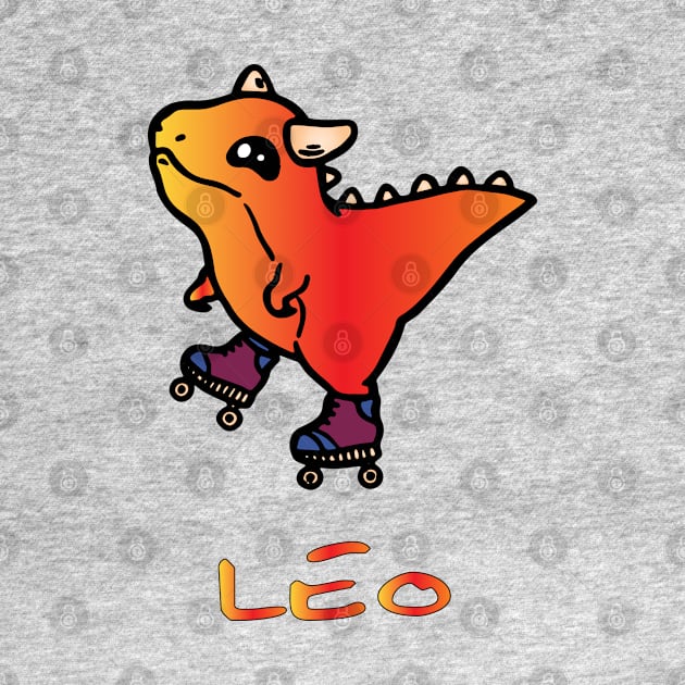 baby skating dinosaur leo by lazykitty